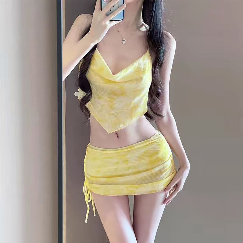 Bandage - Sommerliche Damen-Bikini-Sets im Macaron-Tie-Dye-Stil, rückenfreie Bademode