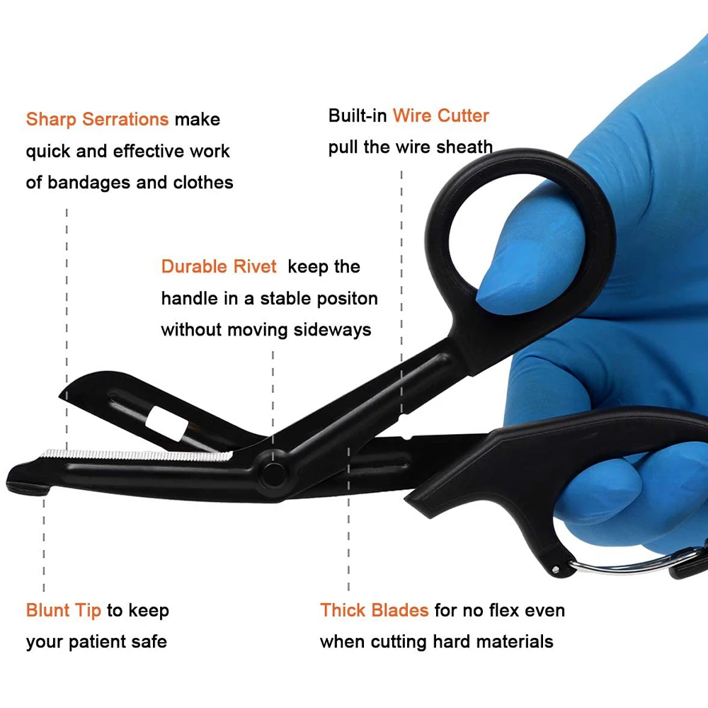 Medical Scissors - Notfall-Erste-Hilfe-Schere – Mehrzweck-Traumaschere für IFAK-Sets, Outdoor-Überleben,