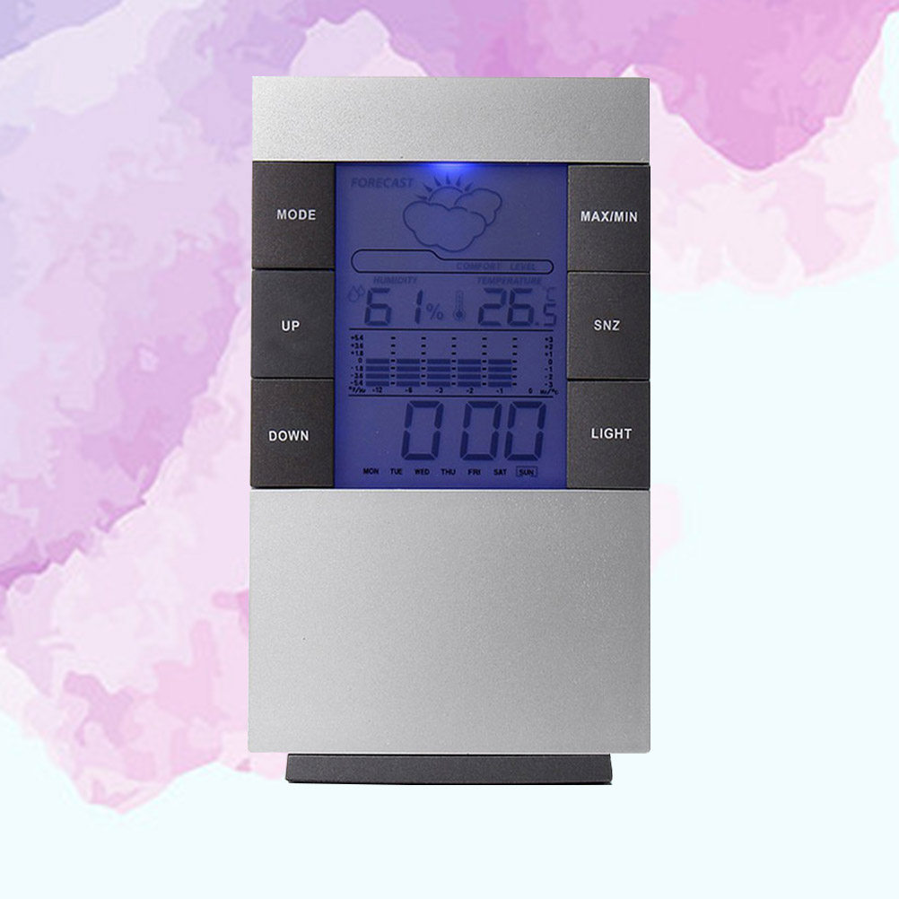 Thermometer Digital - 1 Stück LCD-Digitalwecker mit Thermometer und