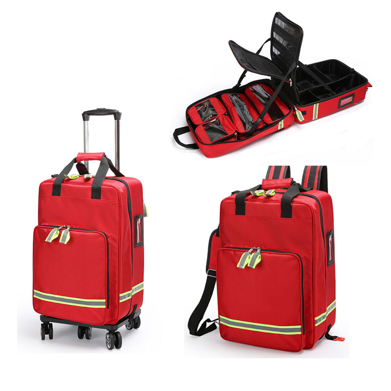 First Aid Kit - Große Kapazität, leere Trolley-Erste-Hilfe-Tasche, wasserdichter EMS-Rucksack